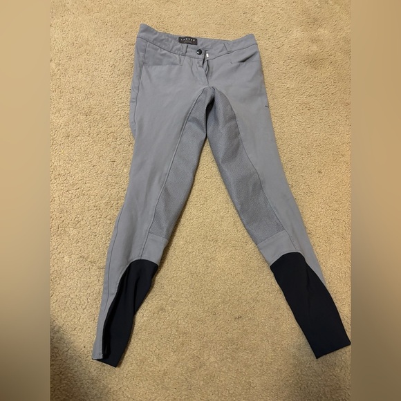 HONEY FULL GRIP GREY I RIDING BREECHES LAGUSO SIZE XS - Picture 3 of 16